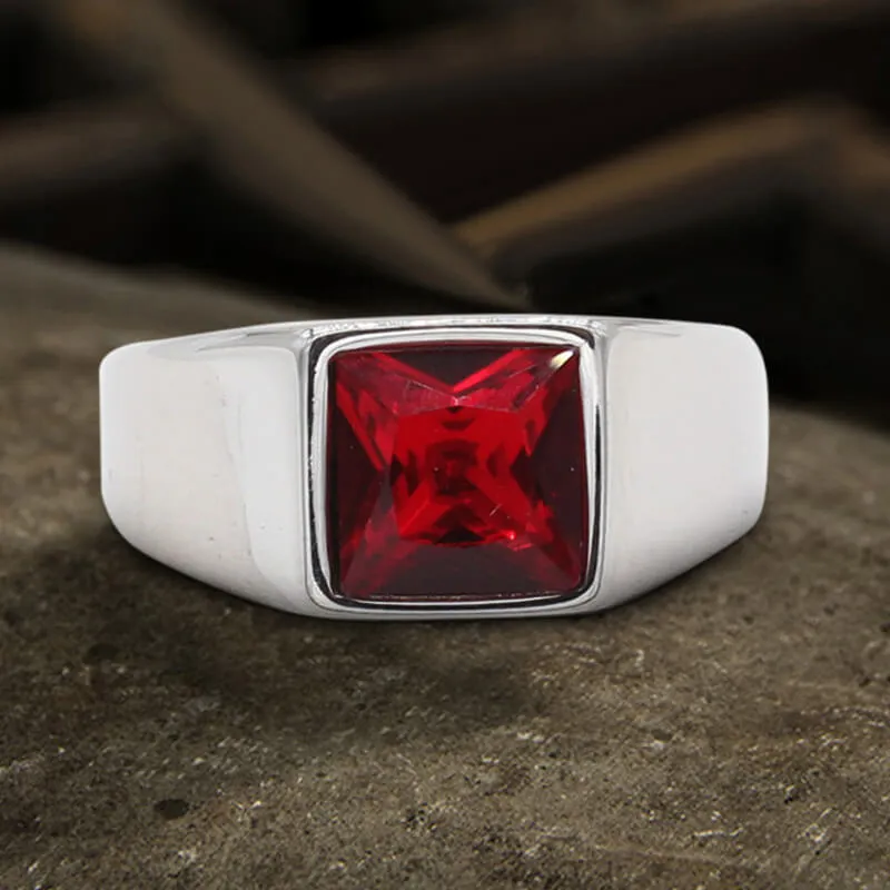 Minimalist Birthstone Stainless Steel Ring sold by GTHIC