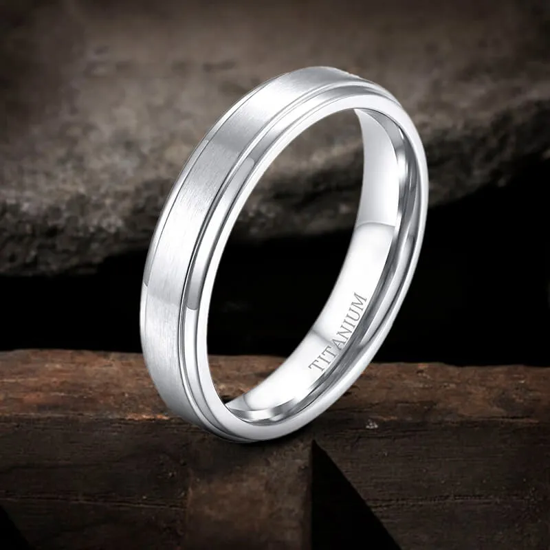 Minimalist Silver Color Titanium Band Ring sold by GTHIC