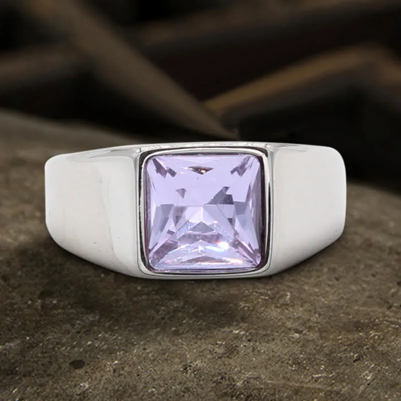 Minimalist Birthstone Stainless Steel Ring sold by GTHIC product image thumbnail 3