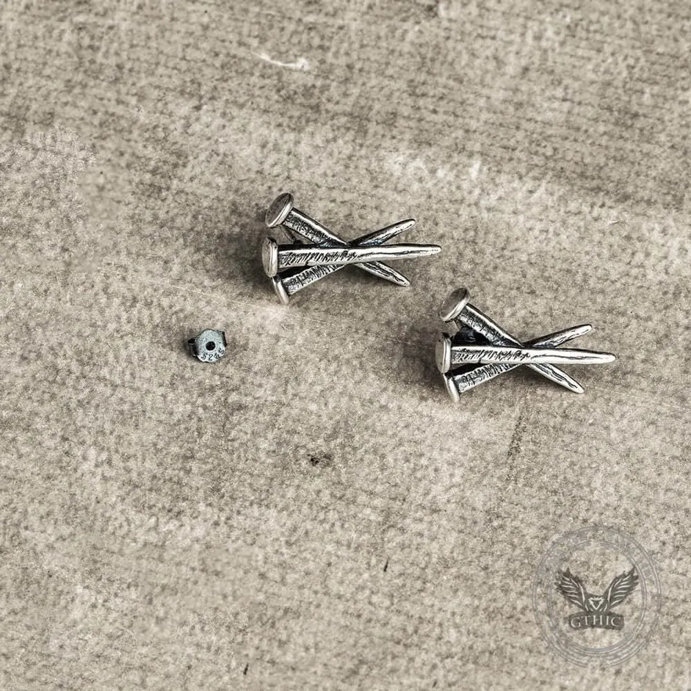 Unyielding Nails Sterling Silver Stud Earrings sold by GTHIC product image thumbnail 2