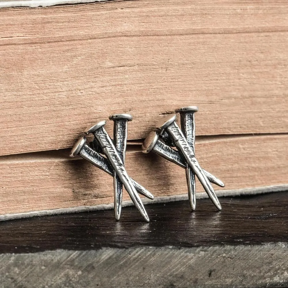 Unyielding Nails Sterling Silver Stud Earrings sold by GTHIC