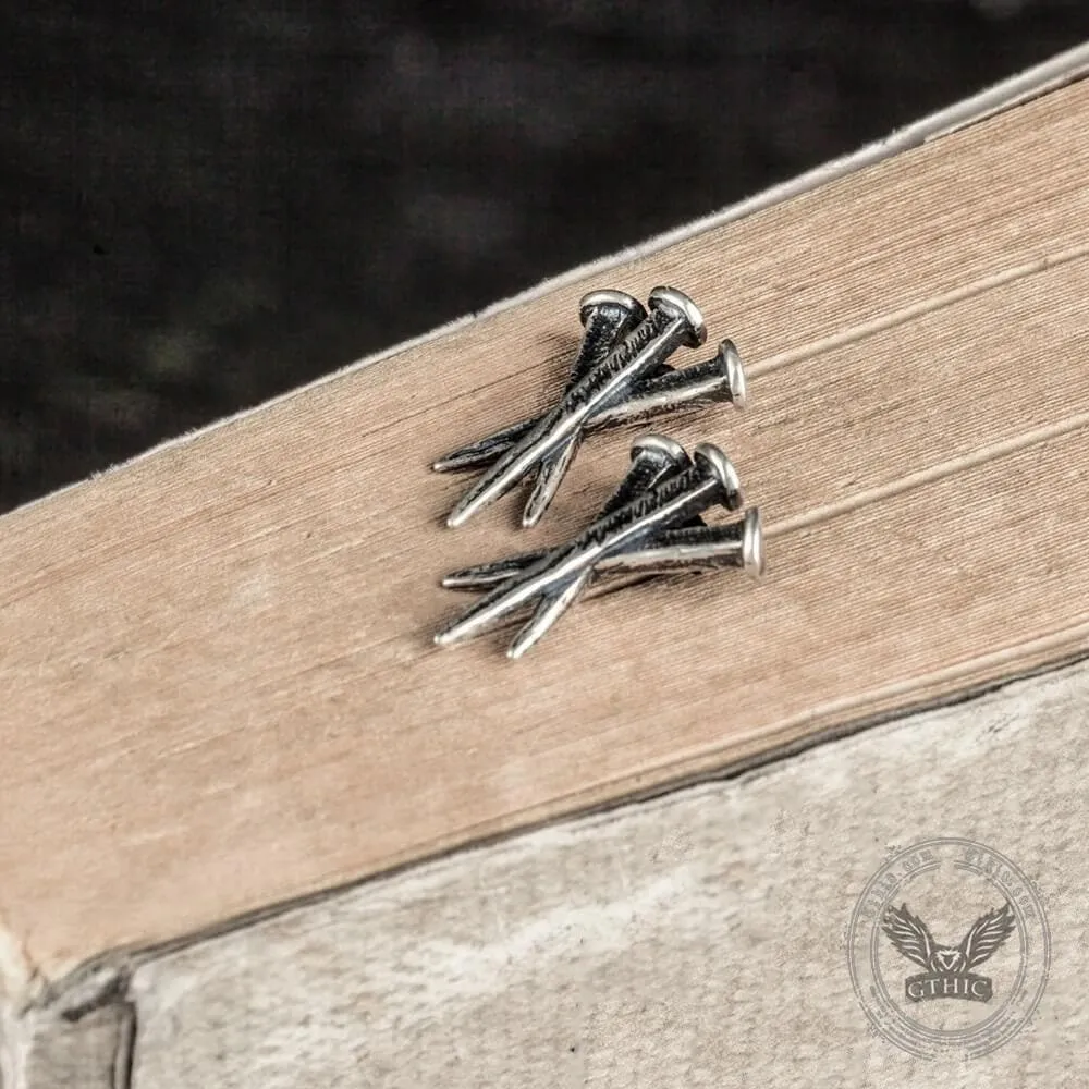 Unyielding Nails Sterling Silver Stud Earrings sold by GTHIC product image thumbnail 3