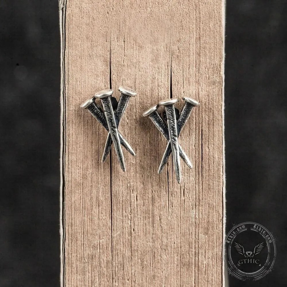 Unyielding Nails Sterling Silver Stud Earrings sold by GTHIC product image thumbnail 4