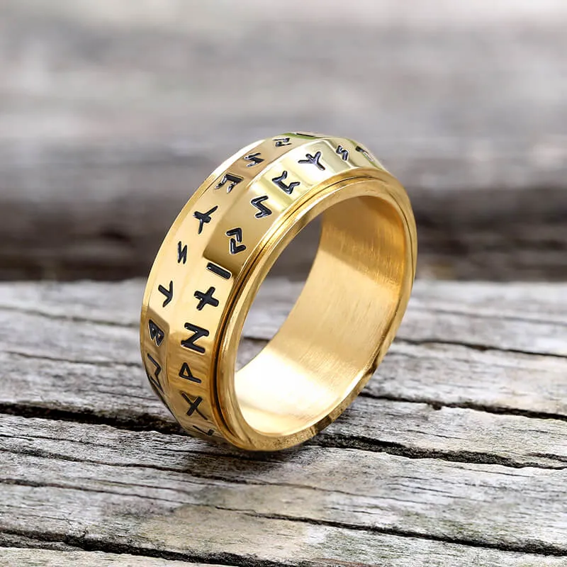 Nordic Viking Runes Stainless Steel Spinner Ring sold by GTHIC product image thumbnail 4