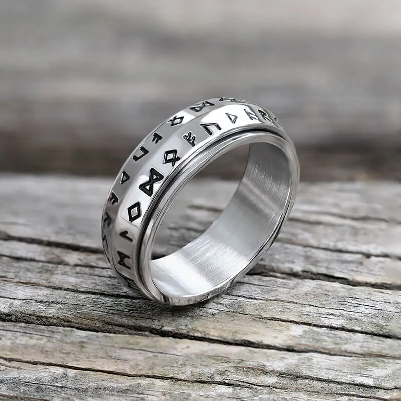 Nordic Viking Runes Stainless Steel Spinner Ring sold by GTHIC product image thumbnail 3