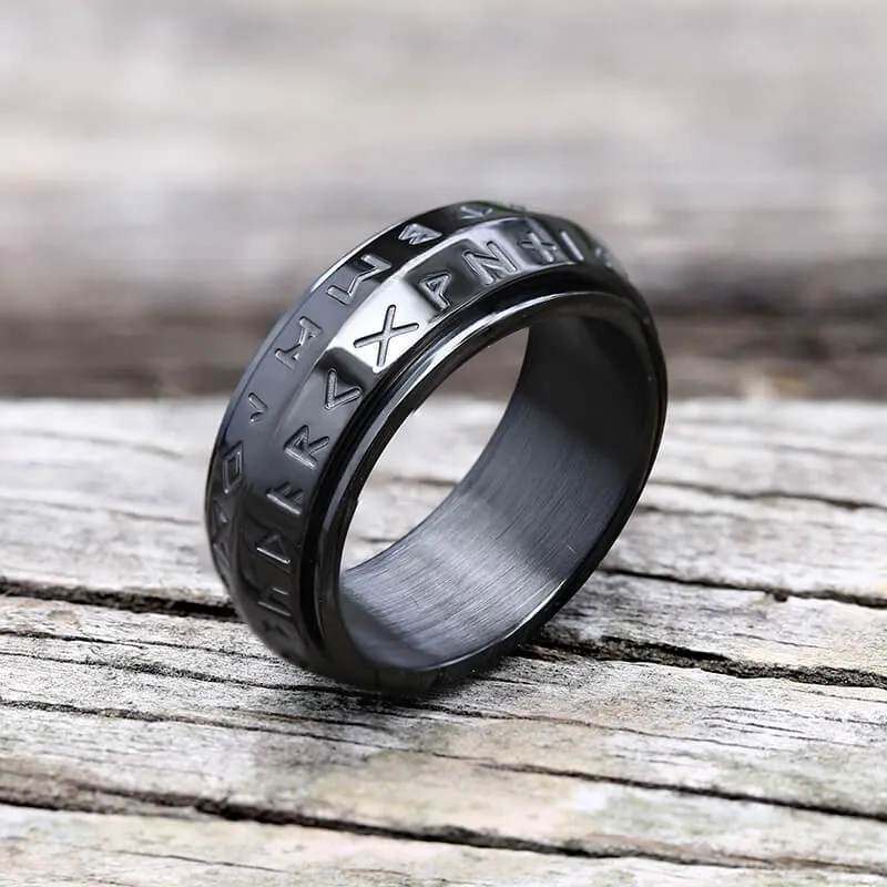 Nordic Viking Runes Stainless Steel Spinner Ring sold by GTHIC product image thumbnail 5