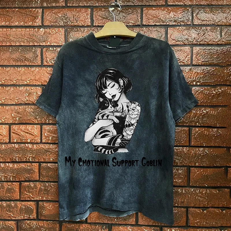 Punk Cat Girl Short Sleeve T-shirt sold by GTHIC