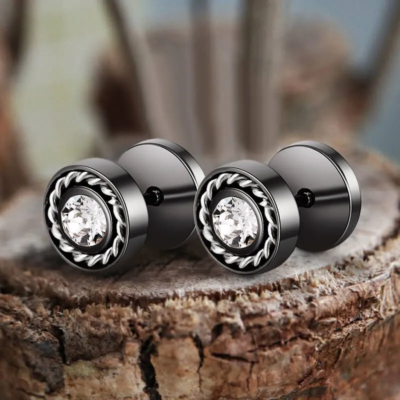 Minimalist Round Zircon Stainless Steel Stud Earrings sold by GTHIC product image thumbnail 4