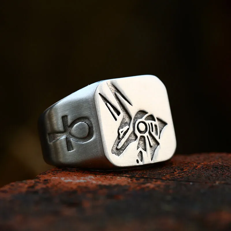 Horus And Anubis Stainless Steel Egyptian Ring sold by GTHIC product image thumbnail 5