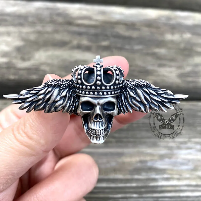 Flying Skull Sterling Silver Biker Ring sold by GTHIC product image thumbnail 3