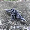 Flying Skull Sterling Silver Biker Ring sold by GTHIC