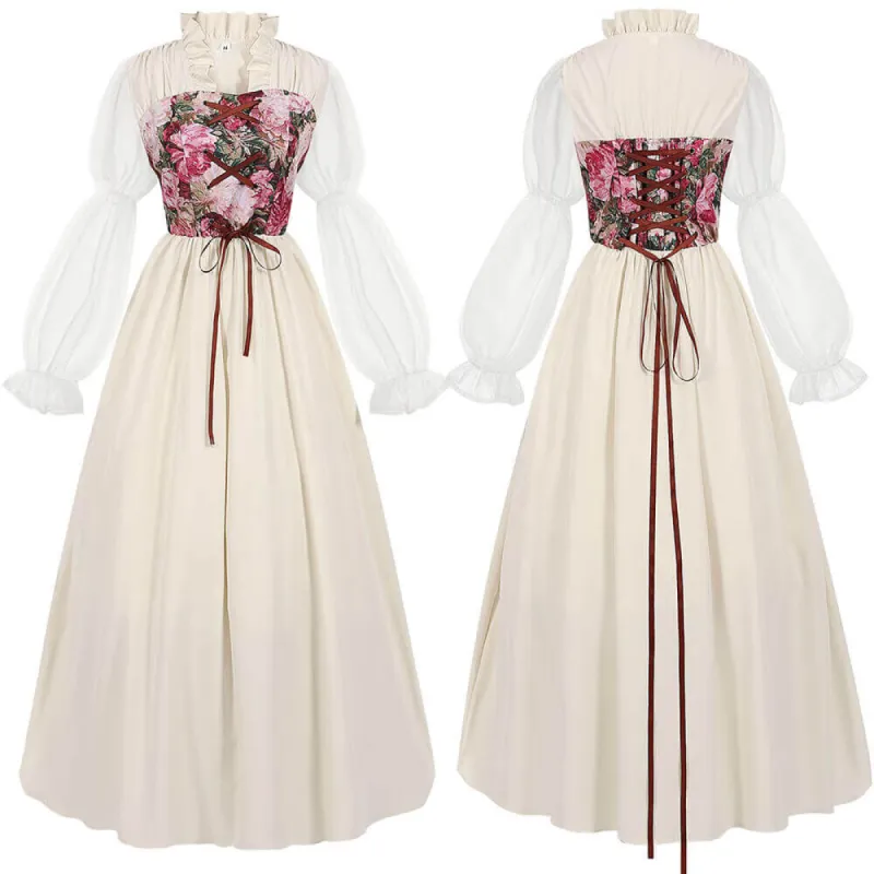 Medieval Renaissance Ruffle Collar Regency Dress sold by GTHIC