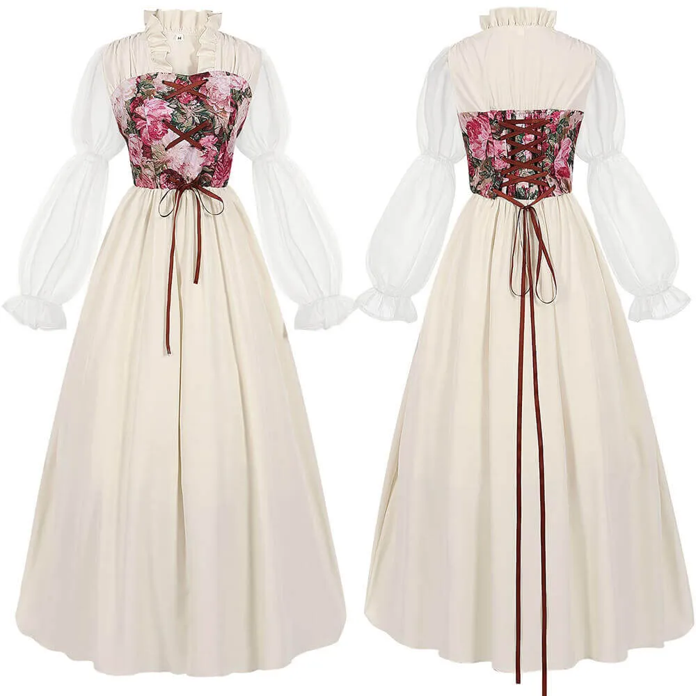 Medieval Renaissance Ruffle Collar Regency Dress sold by GTHIC