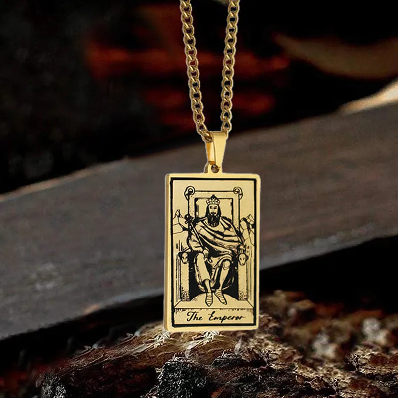 The Emperor Tarot Card Stainless Steel Necklace sold by GTHIC product image thumbnail 2