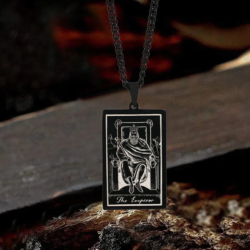 The Emperor Tarot Card Stainless Steel Necklace sold by GTHIC product image thumbnail 3
