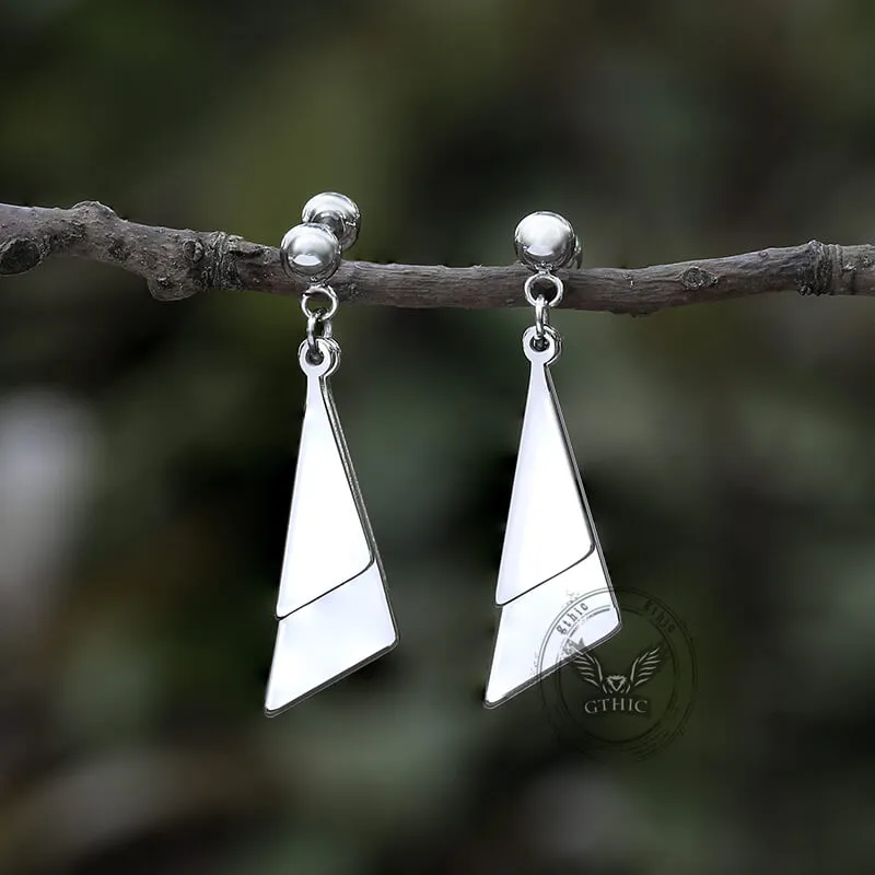 Simple Double Triangle Stainless Steel Stud Earrings sold by GTHIC