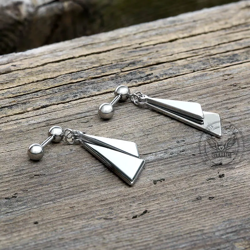 Simple Double Triangle Stainless Steel Stud Earrings sold by GTHIC product image thumbnail 3