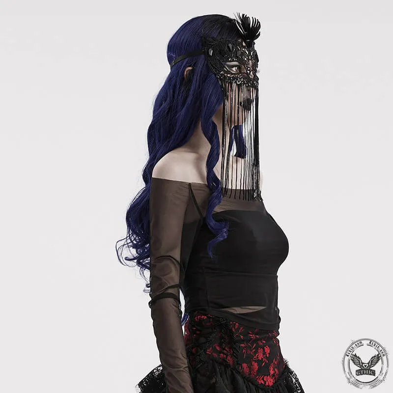 Sequin Tassels Mysterious Gothic Half Facemask sold by GTHIC product image thumbnail 2