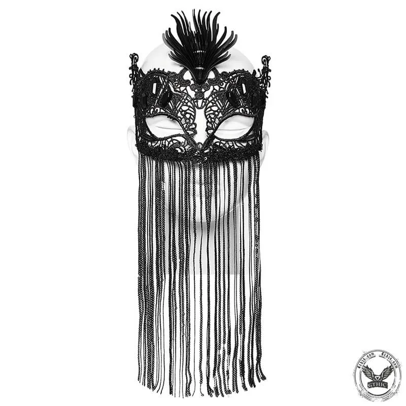 Sequin Tassels Mysterious Gothic Half Facemask sold by GTHIC product image thumbnail 4