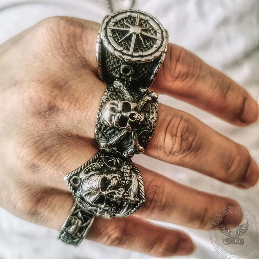 Crossbones Pirate Stainless Steel Skull Ring sold by GTHIC product image thumbnail 2