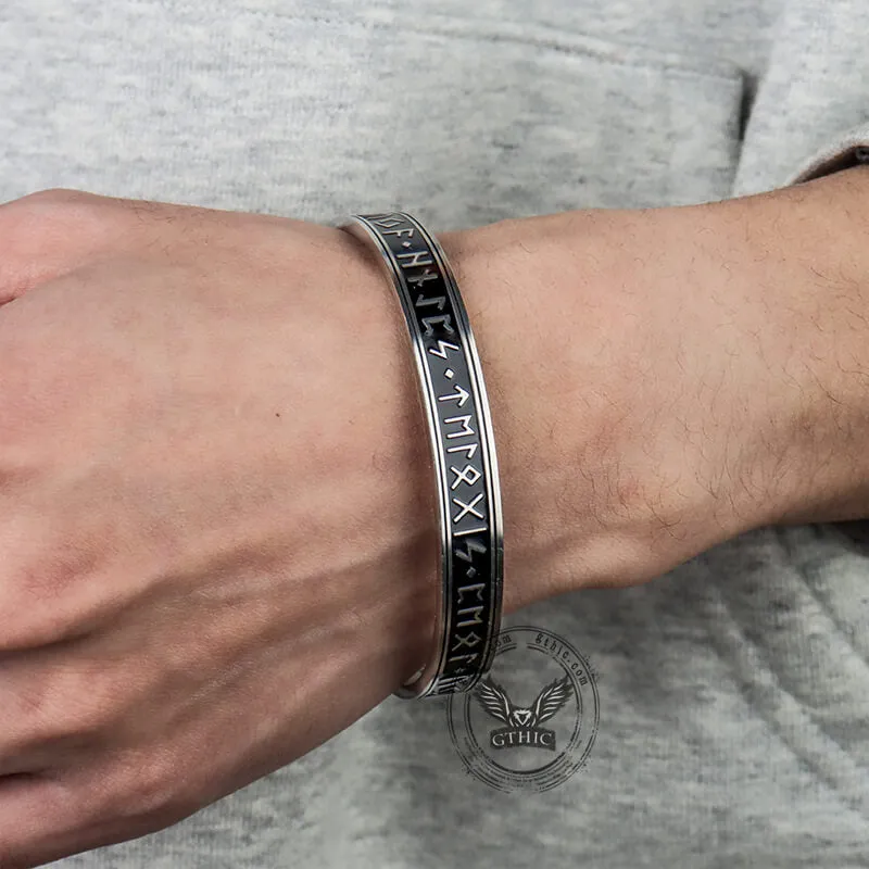 Celtic Knot Runes Stainless Steel Viking Cuff Bracelet sold by GTHIC product image thumbnail 2
