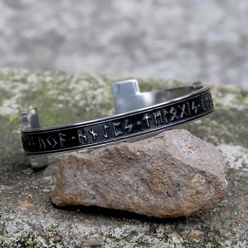 Celtic Knot Runes Stainless Steel Viking Cuff Bracelet sold by GTHIC product image thumbnail 4