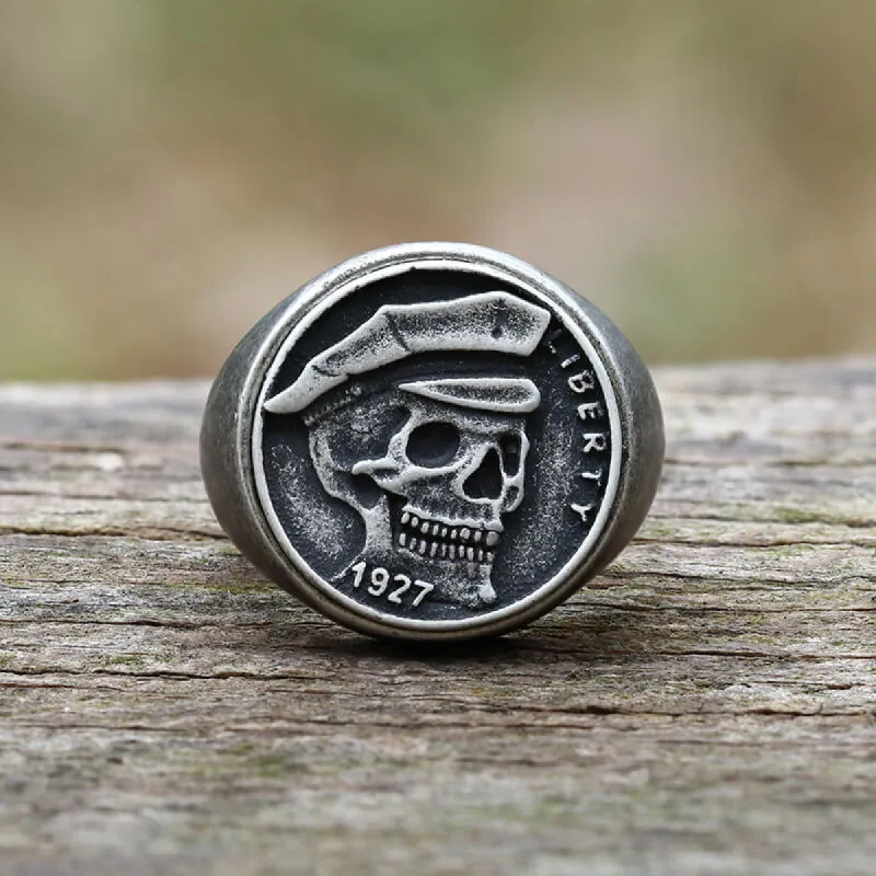 1927 Skull Stainless Steel Biker Ring sold by GTHIC