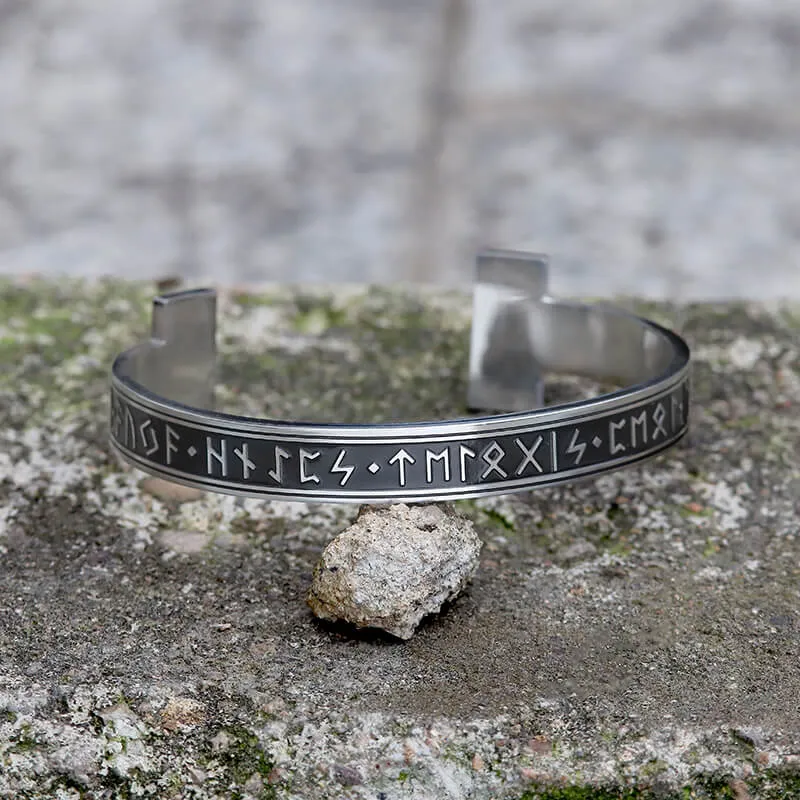 Celtic Knot Runes Stainless Steel Viking Cuff Bracelet sold by GTHIC product image thumbnail 3