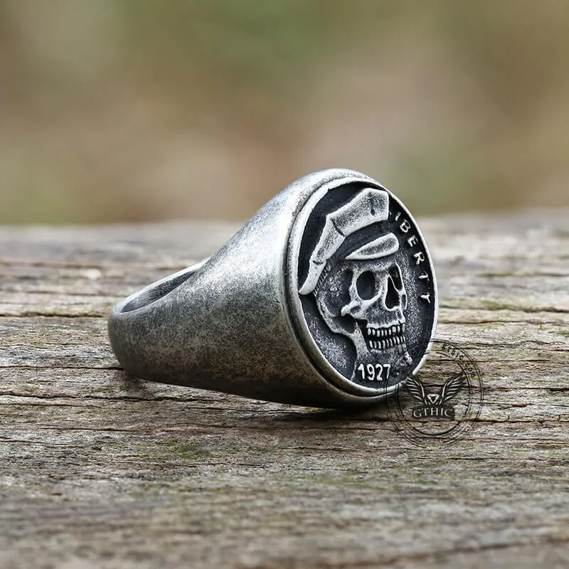 1927 Skull Stainless Steel Biker Ring sold by GTHIC product image thumbnail 4