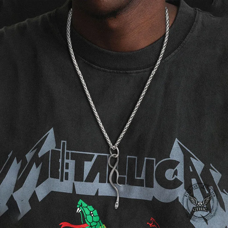 Coiled Snake Stainless Steel Animal Pendant sold by GTHIC product image thumbnail 2