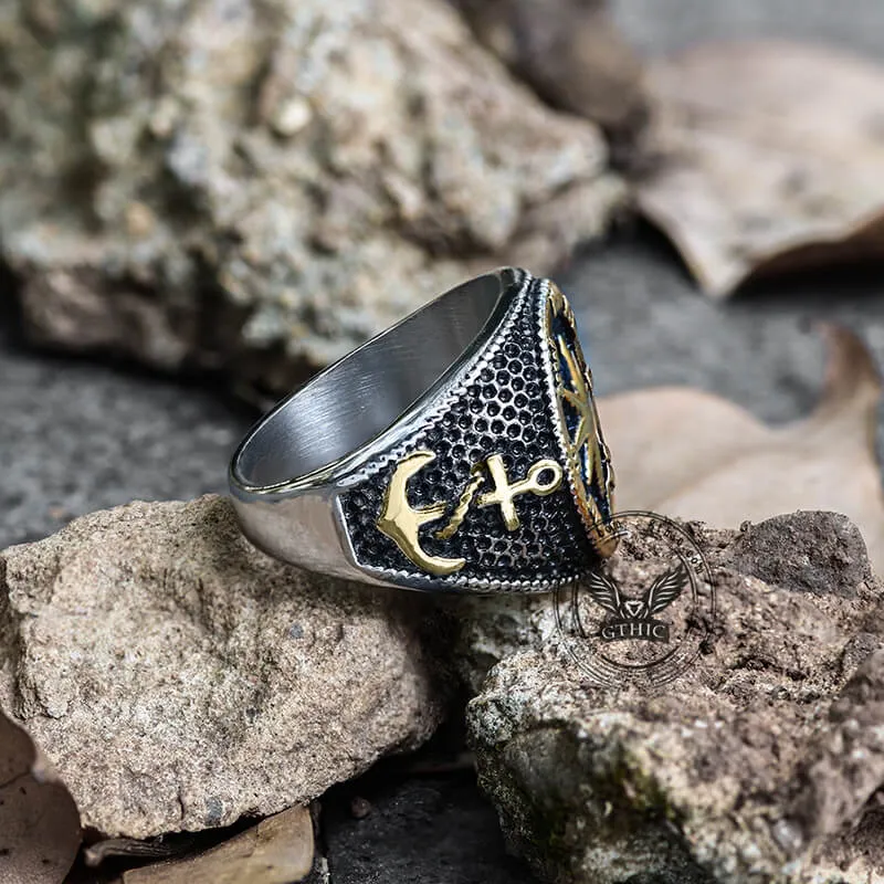 Anchor Compass Stainless Steel Marine Ring sold by GTHIC product image thumbnail 4