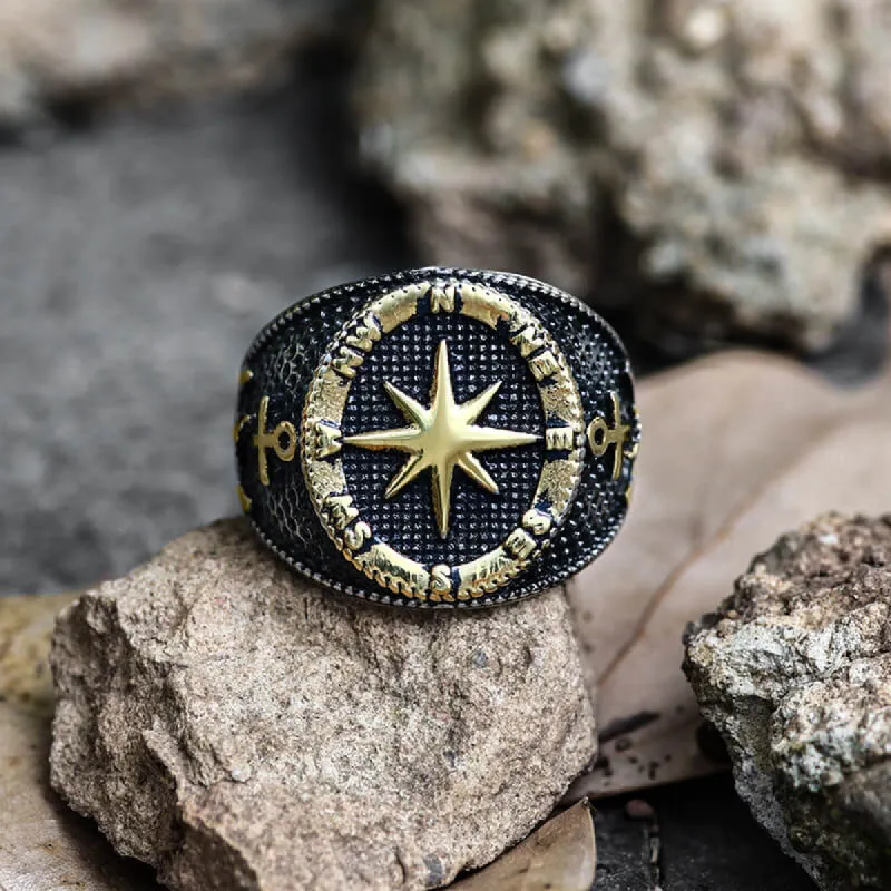 Anchor Compass Stainless Steel Marine Ring sold by GTHIC