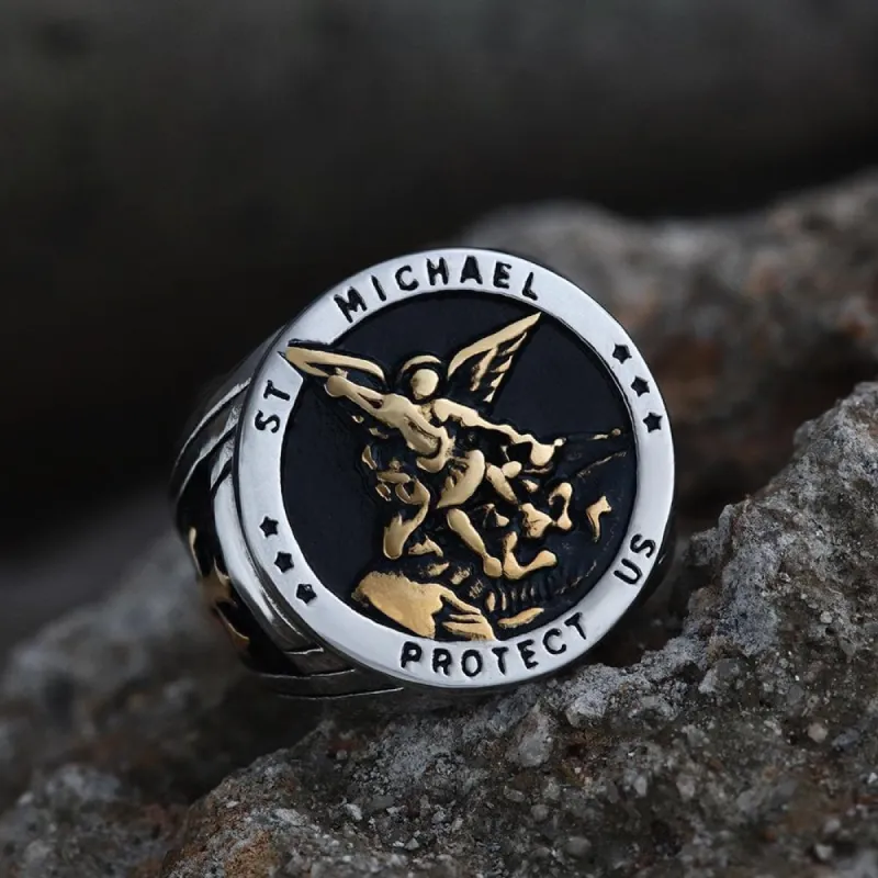 Archangel Saint Michael Stainless Steel Ring sold by GTHIC