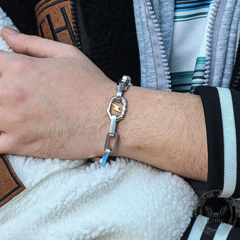 Simple Lightning Bolt Loop Chain Stainless Steel Bracelet sold by GTHIC product image thumbnail 2