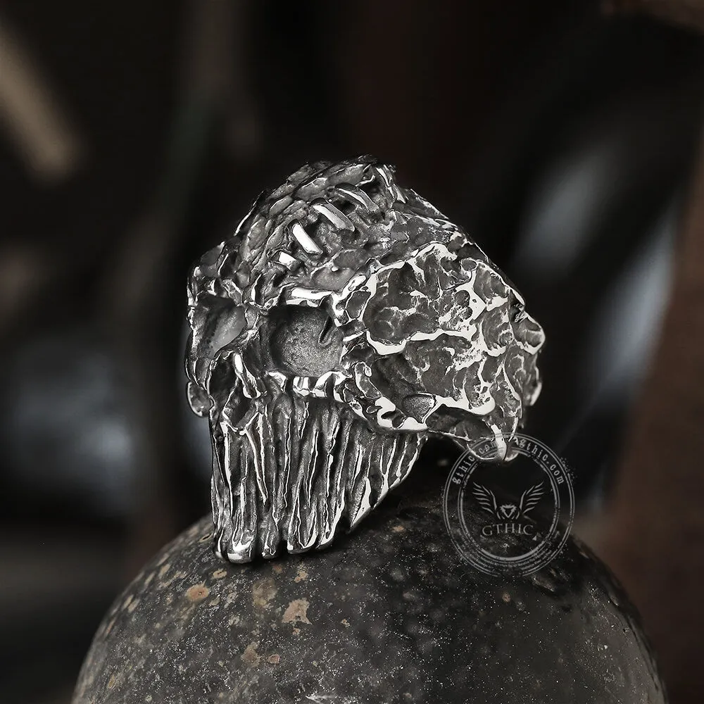 Scar Crack Stainless Steel Skull Ring sold by GTHIC product image thumbnail 4