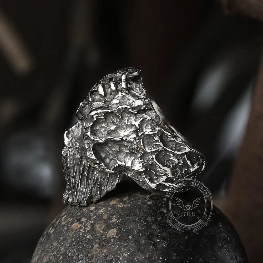 Scar Crack Stainless Steel Skull Ring sold by GTHIC product image thumbnail 5