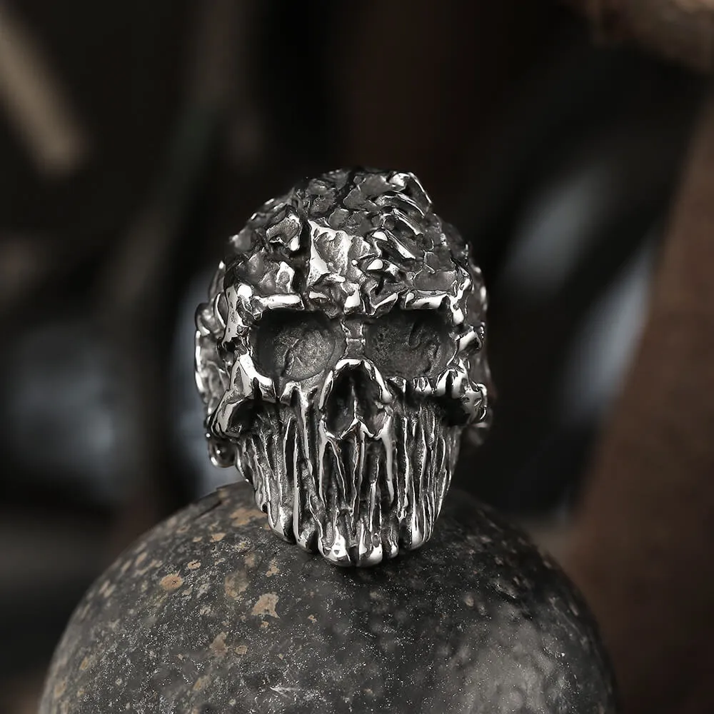Scar Crack Stainless Steel Skull Ring sold by GTHIC