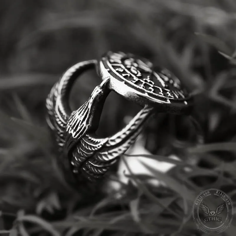 Vegvisir Raven Runes Stainless Steel Viking Ring sold by GTHIC product image thumbnail 5