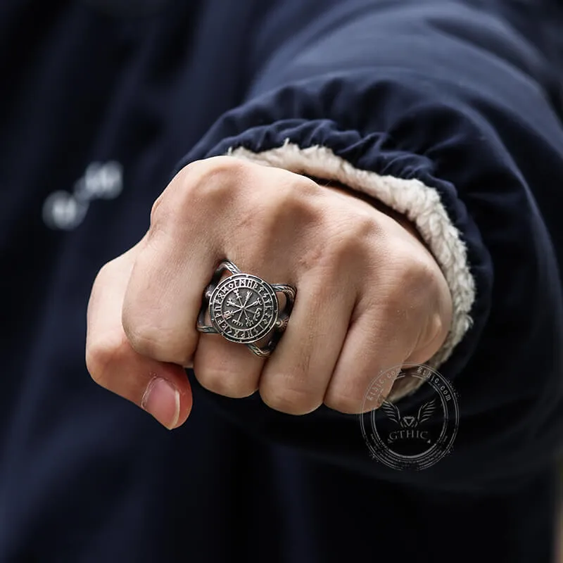 Vegvisir Raven Runes Stainless Steel Viking Ring sold by GTHIC product image thumbnail 2