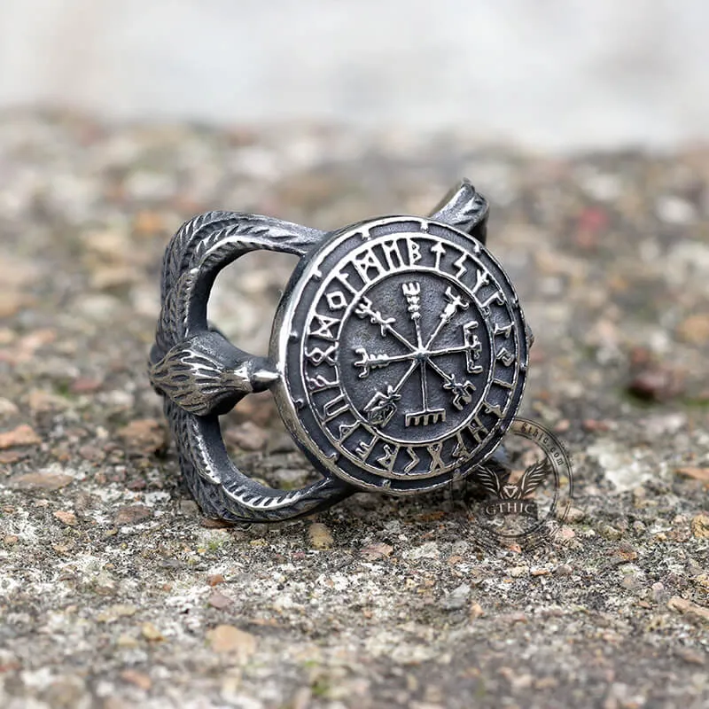 Vegvisir Raven Runes Stainless Steel Viking Ring sold by GTHIC product image thumbnail 3