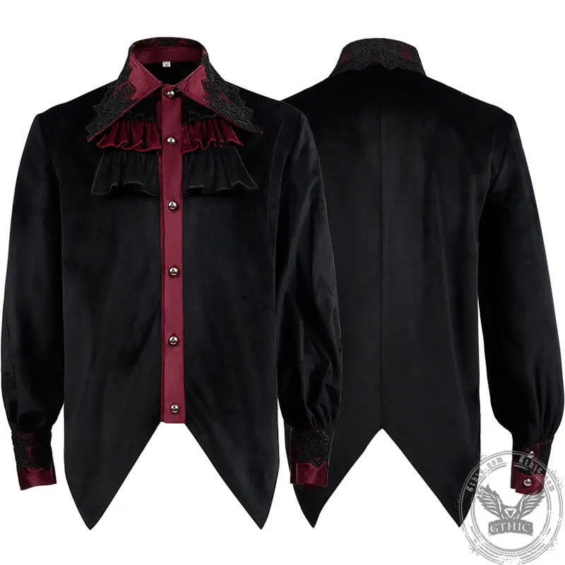 Medieval Vampire Ruffled Gothic Shirt sold by GTHIC product image thumbnail 2