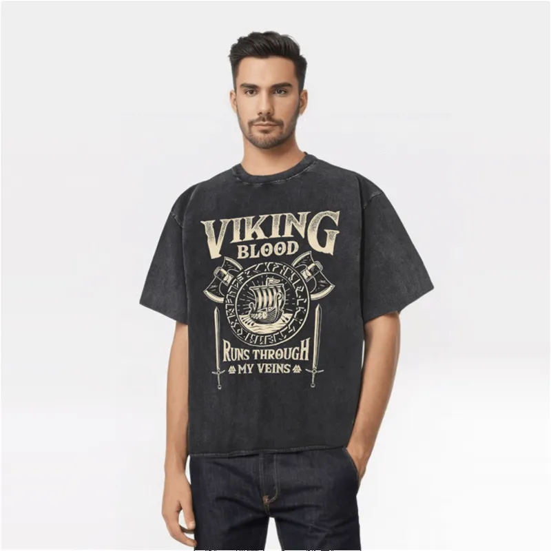 Viking Blood Runs Through My Veins T-shirt sold by GTHIC product image thumbnail 2