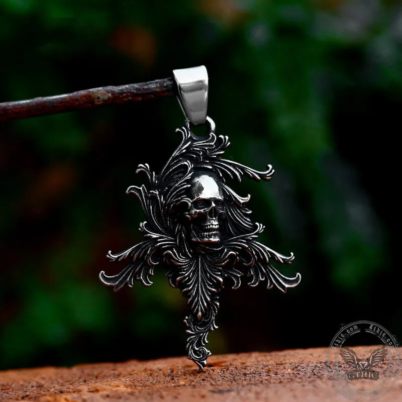 Death Vine Stainless Steel Skull Pendant sold by GTHIC