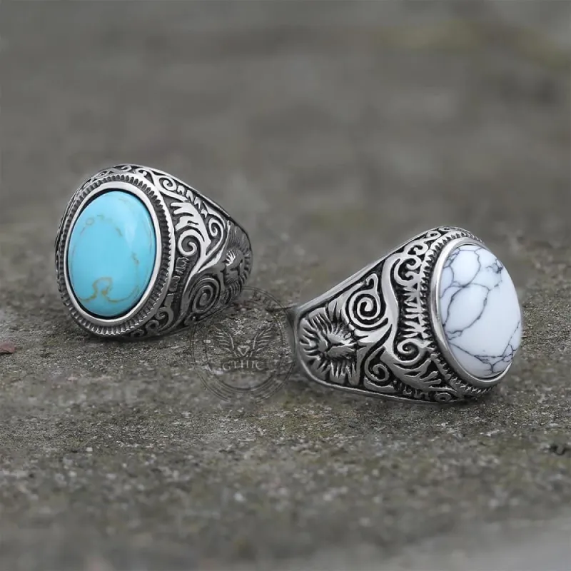 Vintage Pattern Gem Stainless Steel Ring sold by GTHIC