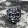 Mandala Flower Copper Sterling Silver Skull Ring sold by GTHIC