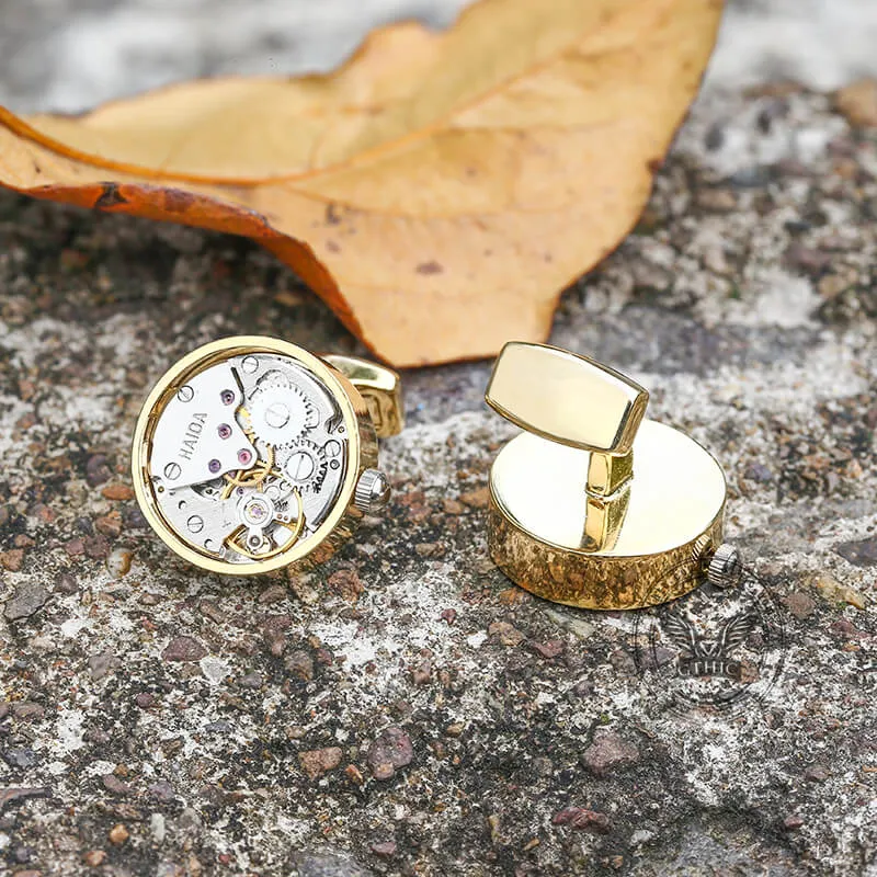 Clockwork Mechanical Watch Brass Cufflinks sold by GTHIC product image thumbnail 3