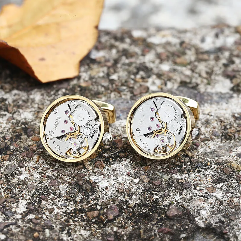 Clockwork Mechanical Watch Brass Cufflinks sold by GTHIC