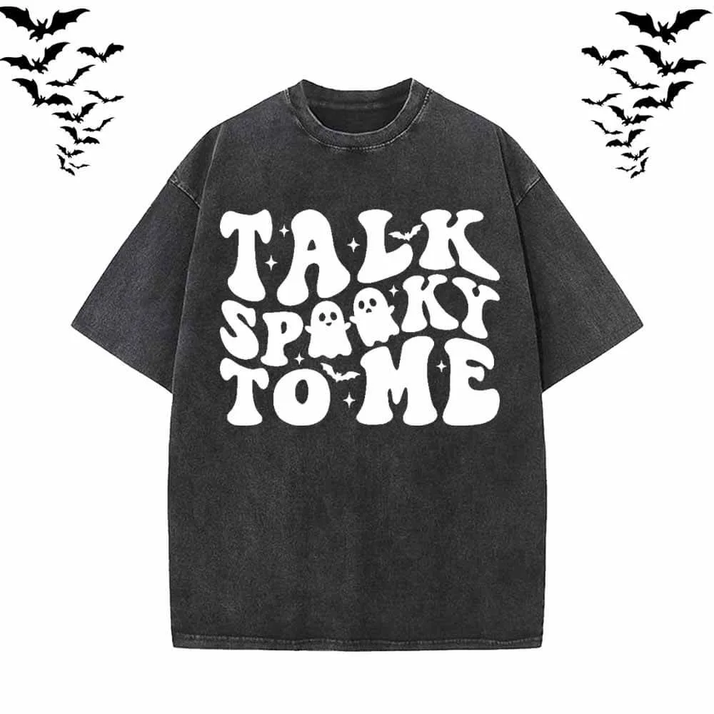 Talk Spooky To Me Vintage Washed T-shirt sold by GTHIC