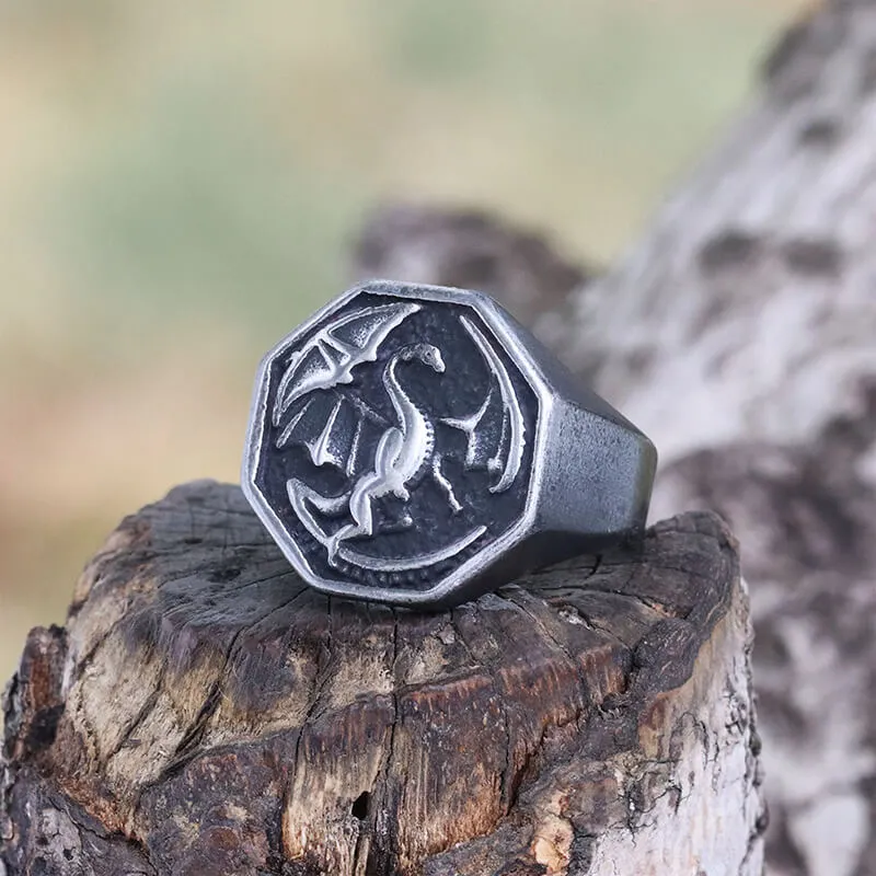 Norse Dragon Stainless Steel Viking Ring sold by GTHIC