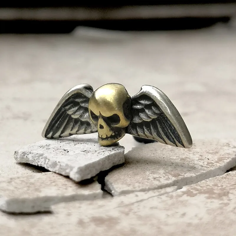 Vintage Skull Wings Sterling Silver Stud Earrings sold by GTHIC product image thumbnail 2
